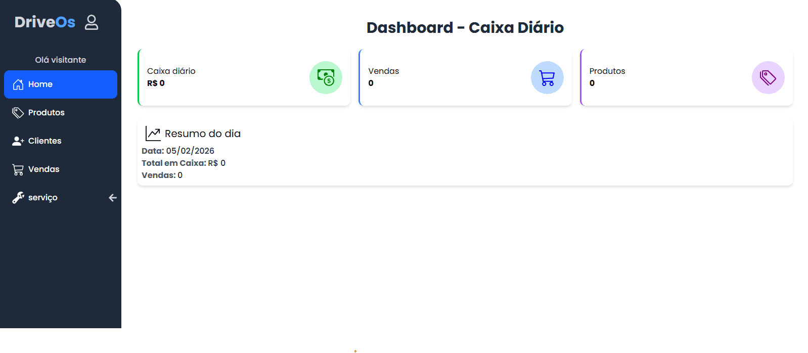 Captura de tela do projeto Drive OS